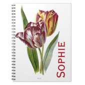 Vintage Tulpe-Blumen Personnalised Notizblock (Vorderseite)