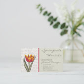 Vintage Tulpe-Geschäfts-Karte für Floristen, Visitenkarte (Stehend Vorderseite)
