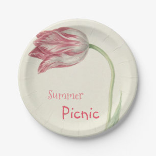 Vintage Tulpe - Sommer-Picknick-Papierplatte Pappteller