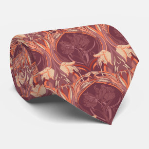 Vintage-Tulpen-Art-Nouveau-Schlips Krawatte
