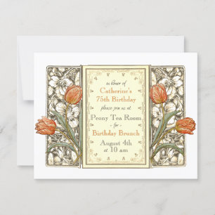 Vintage-Tulpen-Blumen-Elegante-Geburtstagsfeier-Ei Einladung