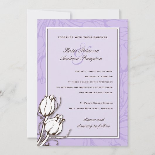 Vintage Tulpen, die Einladungen Wedding sind (Vorderseite)