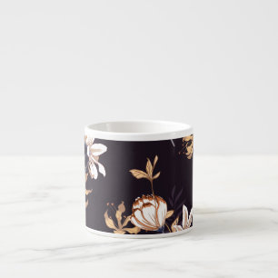 Vintage Tulpen, dunkel, lila Hintergrund Espressotasse
