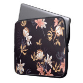 Vintage Tulpen, dunkel, lila Hintergrund Laptopschutzhülle (Vorderseite Links)