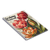 Vintage Tulpen-Gartenarbeit Notizblock (Rechte Seite)