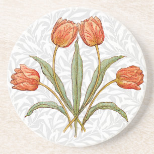 Vintage-Tulpen-Morris-Malerei-Kollektion Sandstein Untersetzer
