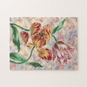 Vintage Tulpen-Paar-Kunstpuzzle im Retro-Stil Puzzle (Horizontal)