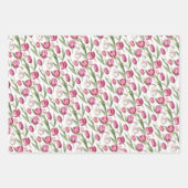 Vintage Tulpen, rosa und violett Geschenkpapier Set (Vorderseite)