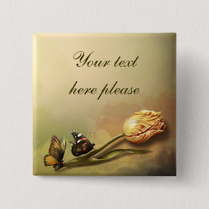 Vintage Tulpenschaltfläche Button