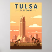 Vintage Tulsa Oklahoma Poster (Vorne)