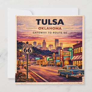 Vintage Tulsa Oklahoma Route 66 Reise Szene