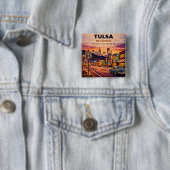 Vintage Tulsa Oklahoma Route 66 Reisebild Button (Beispiel)