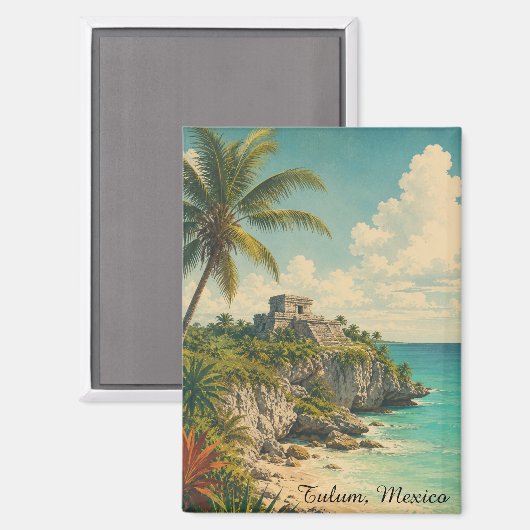 Vintage Tulum Mexiko Magnet (Vorderseite/Rückseite)