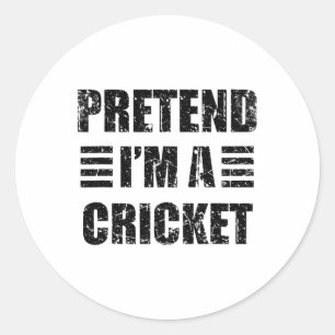 Vintage tun ich so als wäre ich ein Cricket faules Runder Aufkleber