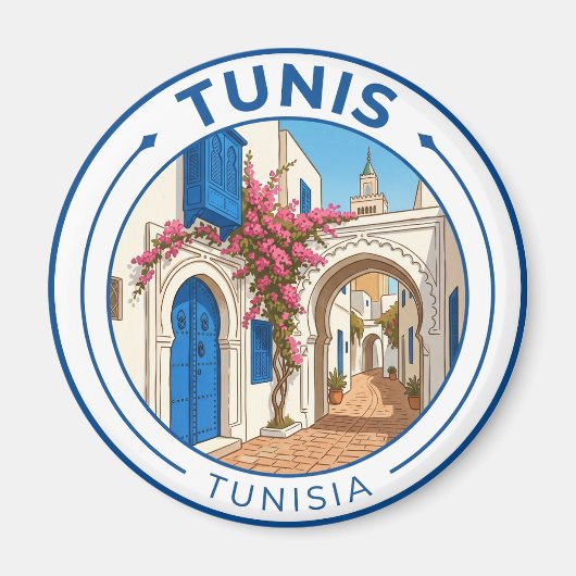Vintage Tunis Tunesien Magnet (Vorne)