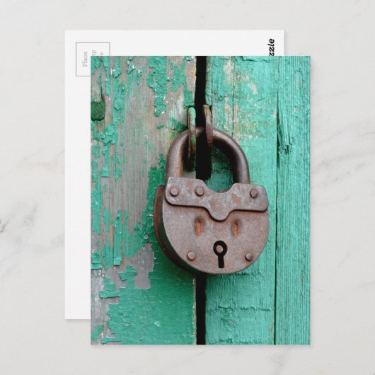 VINTAGE TÜR POSTKARTE (Vorne/Hinten)