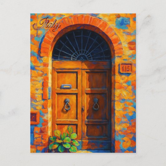 Vintage Tür Toskana Italien Retro Europe Reisen Postkarte (Vorderseite)