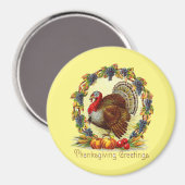 Vintage Türkei im Wreath-Magnet Magnet (Vorderseite/Rückseite)