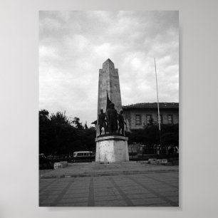 Vintage Türkei Istanbul Barbarossa Statue Poster