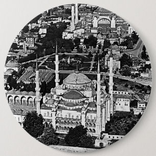 Vintage Türkei Istanbul blaue Moschee Überblick 19 Button