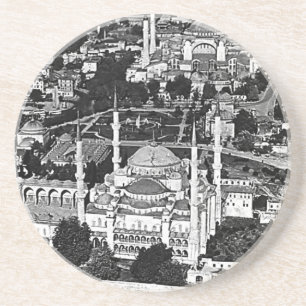 Vintage Türkei Istanbul blaue Moschee Überblick 19 Untersetzer