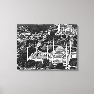 Vintage Türkei Istanbul blauer Moschee Überblick Leinwanddruck