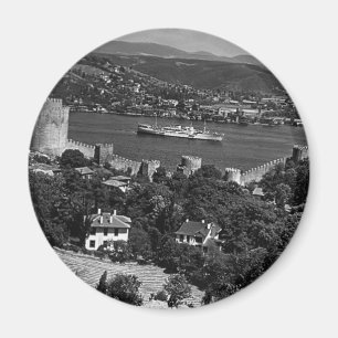Vintage Türkei Istanbul Bosporus Festung Leinwand Magnet
