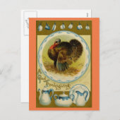 Vintage Türkei mit Geschirr Feiertagspostkarte (Vorne/Hinten)