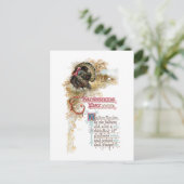 Vintage Türkei und Erntedank Verse Feiertagspostkarte (Stehend Vorderseite)