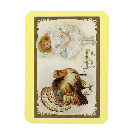 Vintage Türkei und Mädchen Magnet (Vertikal)