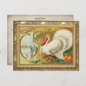 Vintage Türkei und Pumpkin-Erntedank Postkarte (Vorne/Hinten)