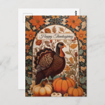 Vintage Türkei und Pumpkins glücklich Thanksgiving