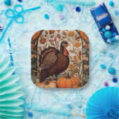 Vintage Türkei und Pumpkins Herbst Pappteller (Party)