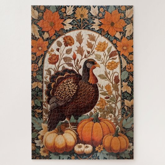 Vintage Türkei und Pumpkins Herbst Puzzle (Vertikal)