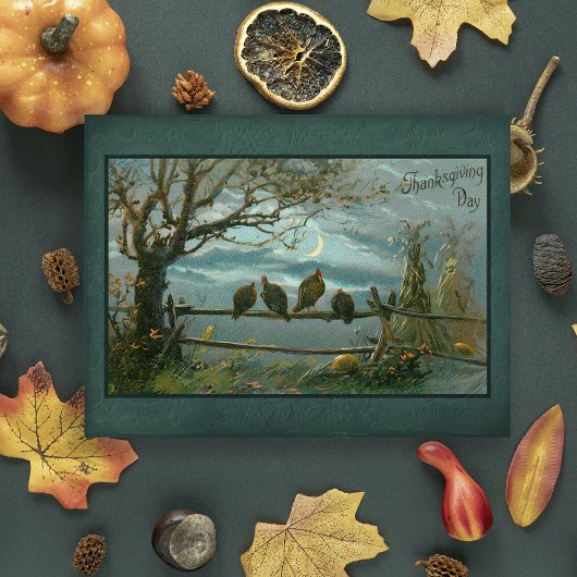 Vintage Türken auf Zaun im Mondschein Postkarte