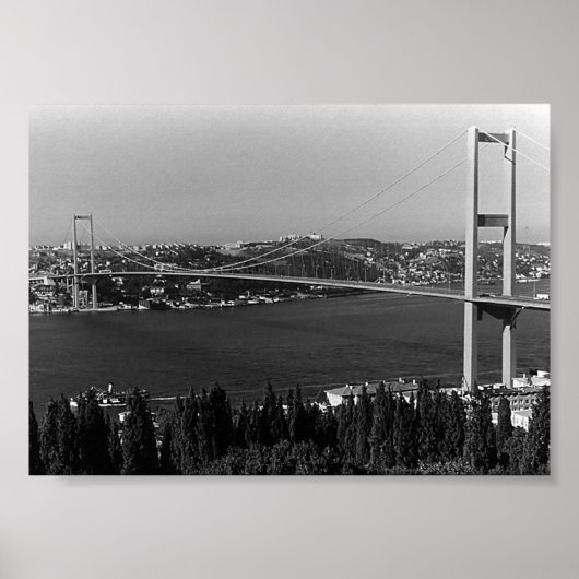 Vintage Turkey Istanbul Bosphorus bridge Poster (Vorne)