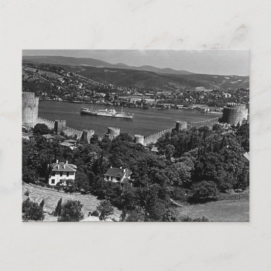 Vintage Turkey Istanbul Bosphorus fortress Postkarte (Vorderseite)