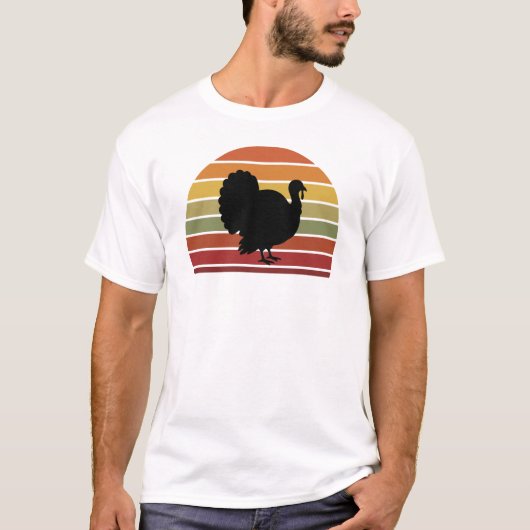 Vintage Turkey Retro Sunset Thanksgiving Shirt (Vorderseite)