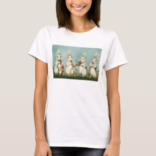 Vintage Türkis Blau Lustiger Osterhase Und Ei T-Shirt