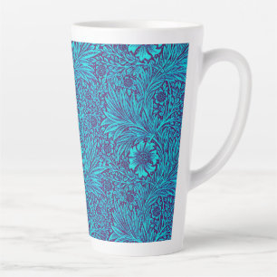 Vintage Türkis dunkel violett Blumenmuster Milchtasse