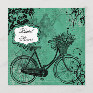 Vintage Türkis Fahrrad Brautparty-Einladung Einladung