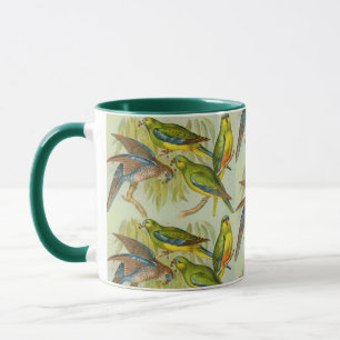 Vintage Türkis-Papagei Tasse