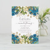 Vintage Türkis- und Goldmedaillenbestätigung Einladung (Stehend Vorderseite)