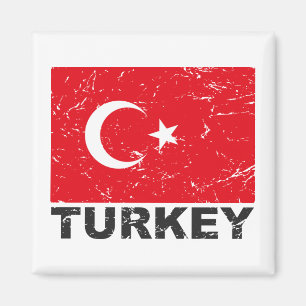 Vintage türkische Flagge Magnet