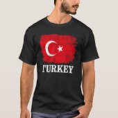 Vintage türkische Flagge T-Shirt (Vorderseite)