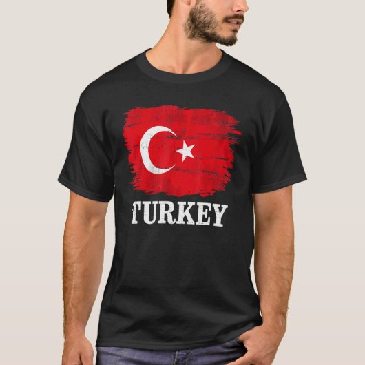Vintage türkische Flagge T-Shirt (Vorderseite)