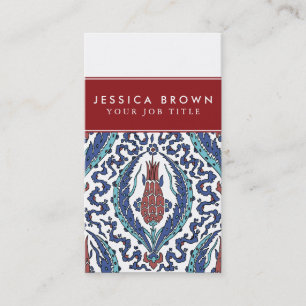 Vintage türkische Tulpe-Geschäfts-Karten-Schablo Visitenkarte