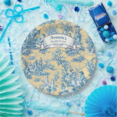 Vintage türkisfarbene Blütentoilette Pappteller (Party)