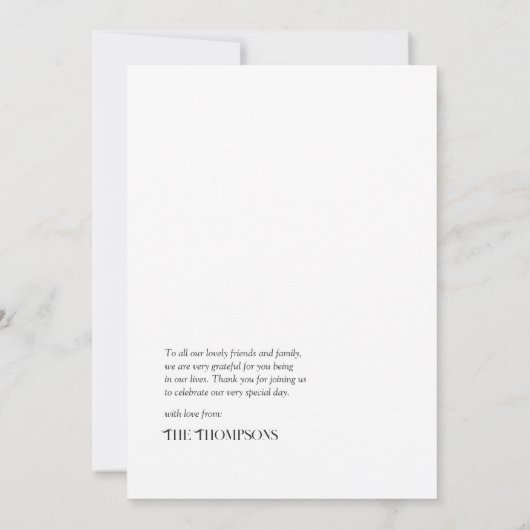 Vintage türkisfarbene Hochzeit Dankeskarte (Rückseite)