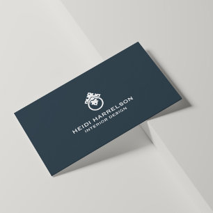 Vintage-Türklopfer-Logo Schieferblau Makler Visitenkarte